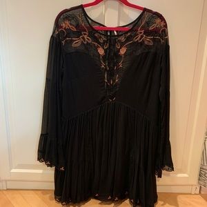 Free People Black Sheer Dress